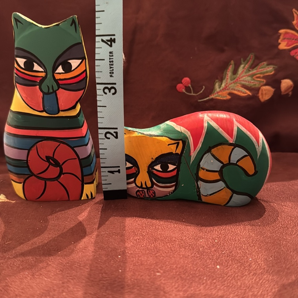 🐈⬛ Vintage Laurel Burch wooden cats - Picture 9 of 10